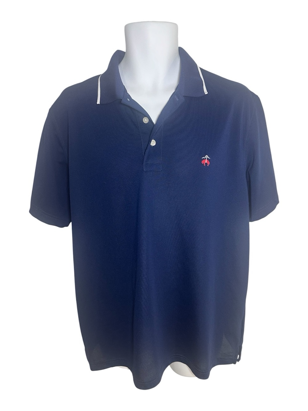 Brooks Brothers Navy Performance Stretch Polo Shirt Size Large Penguin Logo